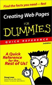 Cover of: Creating Web pages for dummies quick reference by Doug Lowe