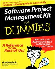 Cover of: Software Project Management Kit for Dummies by Greg Mandanis, Allen Wyatt