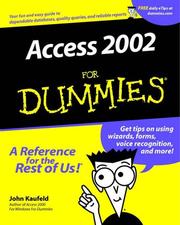 Access 2002 for dummies