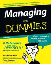 Cover of: Managing for dummies by Bob Nelson