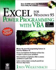 Cover of: Excel for Windows 95 power programming with VBA