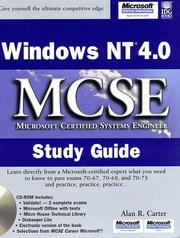 Cover of: Windows NT 4.0 MCSE study guide by Alan R. Carter