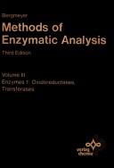 Cover of: Methods of Enzymatic Analysis, Enzymes 1: Oxidoreductases, Transferases
