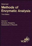 Cover of: Methods of Enzymatic Analysis Samples, Reagents, Assessment of Results (Methods of Enzymatic Analysis Vol. 2)