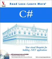 C♯ : your visual blueprint for building .NET applications