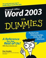 Word 2003 for dummies