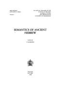 Cover of: Semantics of Ancient Hebrew