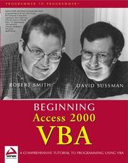 Cover of: Beginning Access 2000 VBA