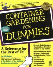 Cover of: Container gardening for dummies by Bill Marken