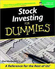 Stock Investing for Dummies by Paul Mladjenovic
