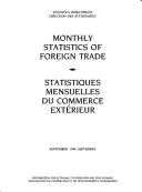 Cover of: Monthly Statistics of Foreign Trade