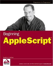Cover of: Beginning AppleScript (Programmer to Programmer) by Stephen G. Kochan