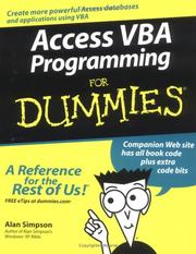 Cover of: Access VBA Programming For Dummies (For Dummies (Computer/Tech))