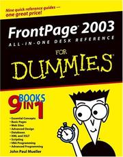 FrontPage 2003 all-in-one desk reference for dummies