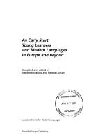 Cover of: An Early Start: Young Learners and Modern Languages in Europe and Beyond (Language Learning (Ecml, Graz))