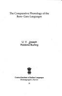 Comparative phonology of the Boro-Garo languages by U.V. Joseph, Burling Robbings