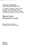 Cover of: Manuel Azana: Pensamiento y acciónn