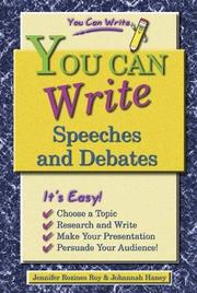 Cover of: You can write speeches and debates