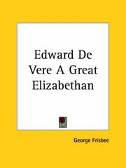 Cover of: Edward De Vere A Great Elizabethan