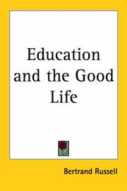 Cover of: Education and the good life