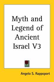 Cover of: Myth and Legend of Ancient Israel