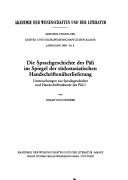 Cover of: Die Sprachgeschichte des Pāli im Spiegel der südostasiatischen Handschriftenüberlieferung by Oskar von Hinüber