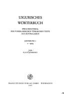 Cover of: Uigurisches Wörterbuch: Sprachmaterial der vorislamischen türkischen Texte aus Zentralasien