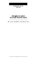 Cover of: debate about nuclear weapon tests