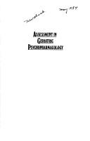 Cover of: Assessment in geriatric psychopharmacology