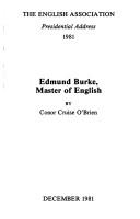 Cover of: Edmund Burke: master of English