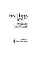 Cover of: First things last: poems