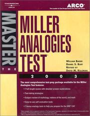 Cover of: Arco Master the Miller Analogies Test 2003
