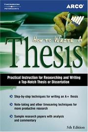 How to write a thesis by Harry Teitelbaum