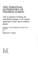 Cover of: The personal notebooks of Thomas Hardy: with an appendix including the unpublished passages in the original typescripts of the Life of Thomas Hardy