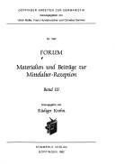 Cover of: Forum: Materialien und Beiträge zur Mittelalter-Rezeption.