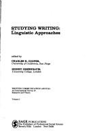 Cover of: Studying writing: linguistic approaches