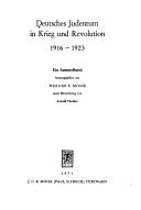 Cover of: Deutsches Judentum in Krieg und Revolution 1916-1933: ein Sammelband