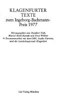 Cover of: Klagenfurter Texte zum Ingeborg-Bachmann-Preis 1978