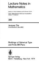 Cover of: Buildings of spherical type and finite BN-pairs.