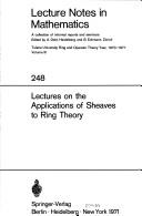 Cover of: Lectures on the applications of sheaves to ring theory.