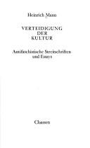 Cover of: Verteidigung der Kultur: Antifaschistische Streitschriften und Essays.