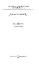 Sabaic grammar by A. F. L. Beeston
