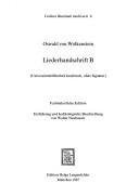 Cover of: Liederhandschrift B (Universitätsbibliothek Innsbruck, ohne Signatur)