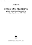 Cover of: Mode und Moderne by Julia Bertschik