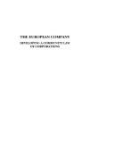 The European company : developing a Community law of corporations ; collected papers from the Leiden University Unilever Programme, 2002