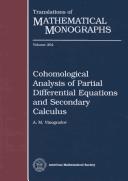 Cover of: Cohomological analysis of partial differential equations and secondary calculus