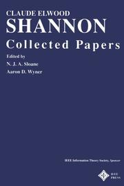 Cover of: Claude Elwood Shannon: collected papers