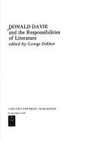 Cover of: Donald Davie and the Responsibilities Of