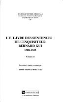Cover of: livre des sentences de l'inquisiteur Bernard Gui: 1308-1323