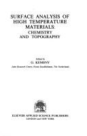 Cover of: Surface analysis of high temperature material by edited by G. Kemeny